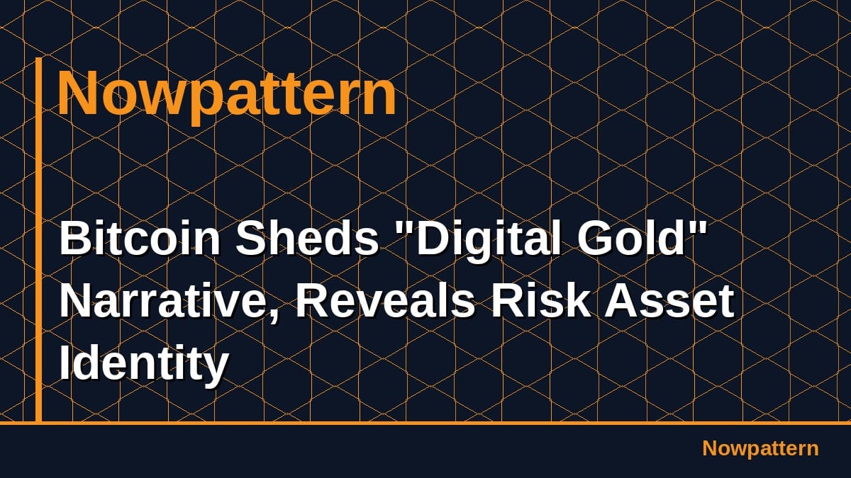 Bitcoin Sheds "Digital Gold" Narrative, Reveals Risk Asset Identity