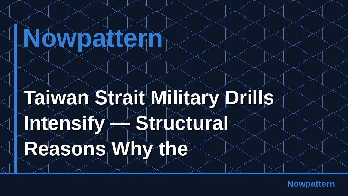 Taiwan Strait Military Drills Intensify — Structural Reasons Why the