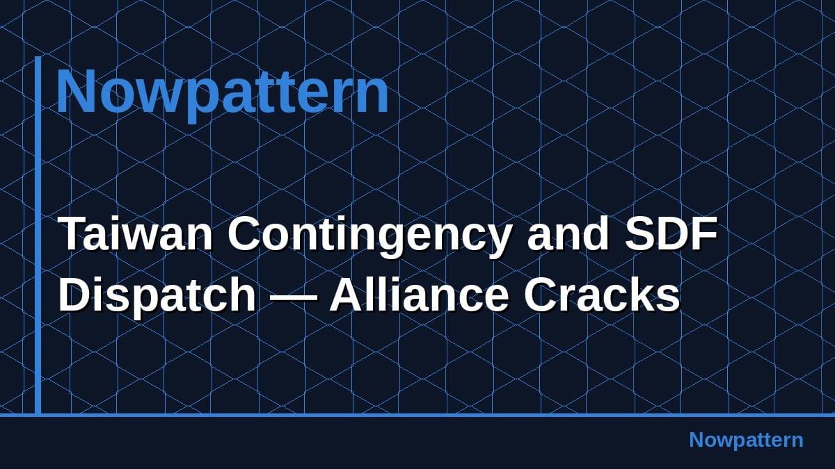 Taiwan Contingency and SDF Dispatch — Alliance Cracks