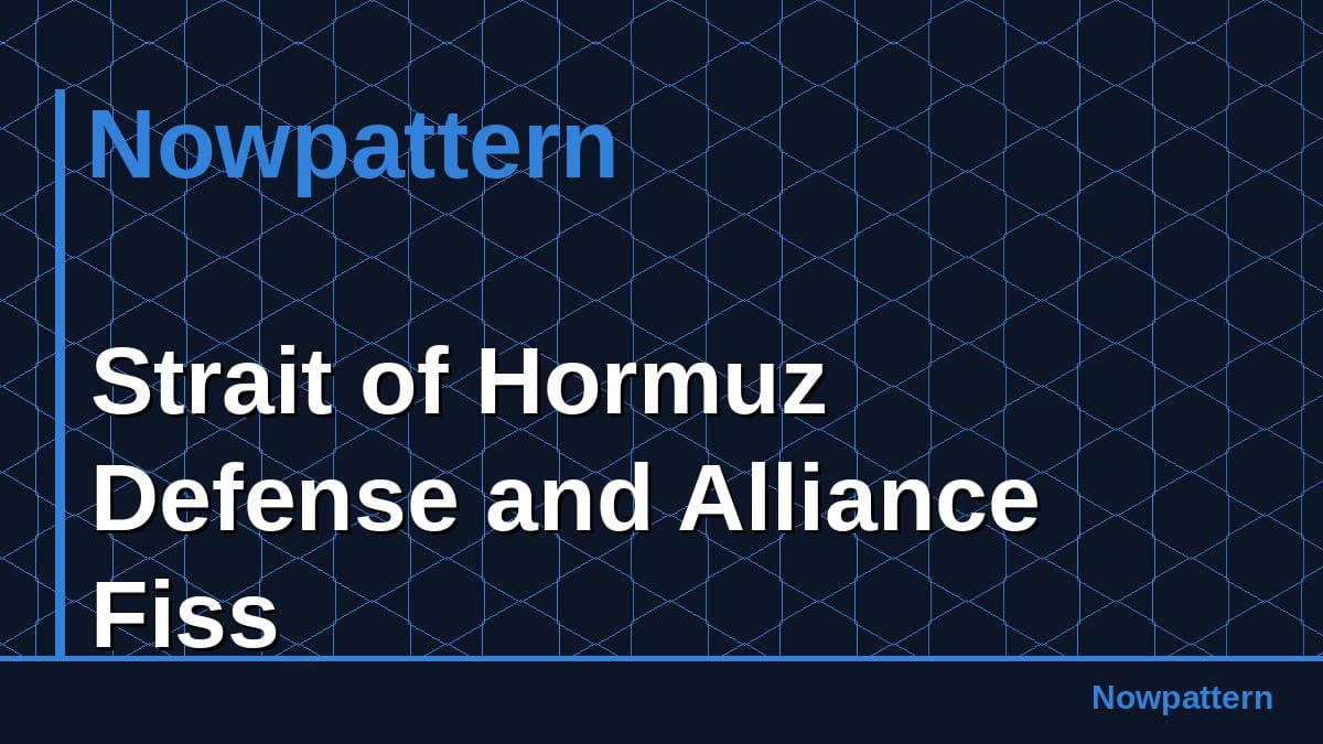 Strait of Hormuz Defense and Alliance Fiss