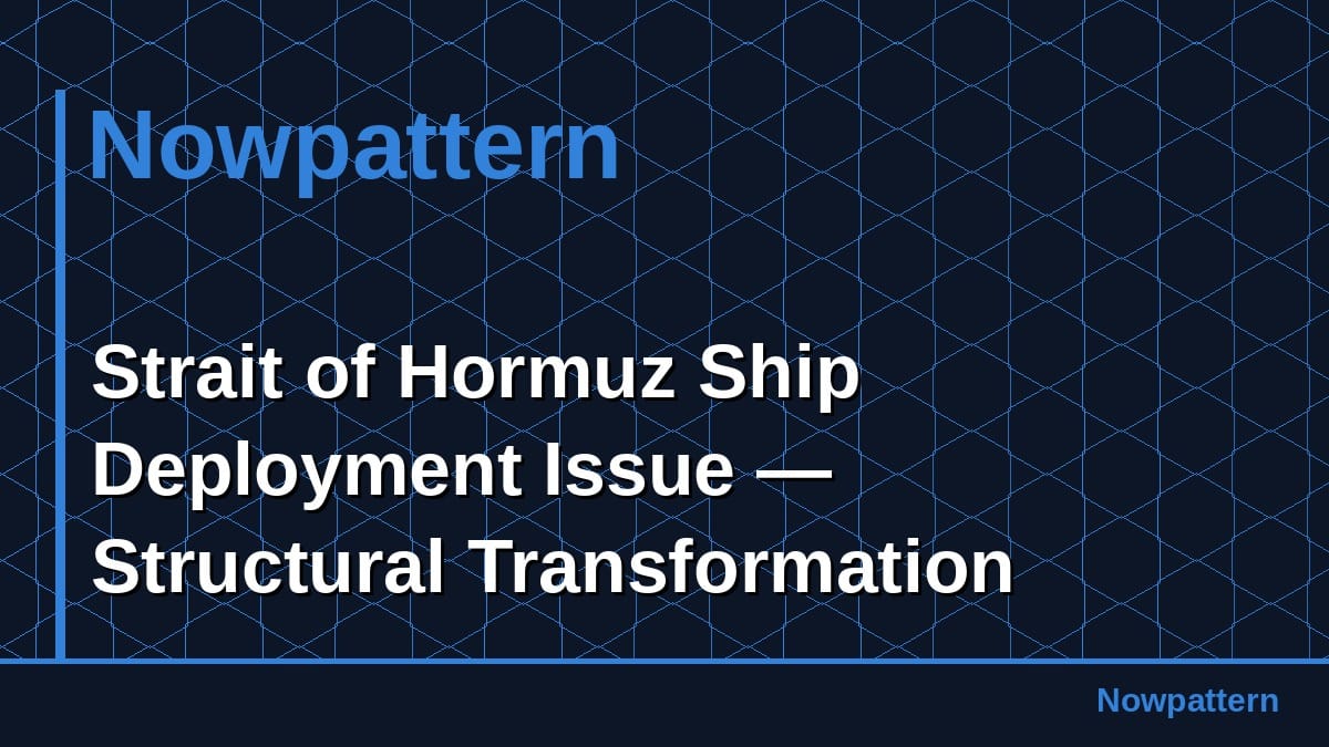 Strait of Hormuz Ship Deployment Issue — Structural Transformation