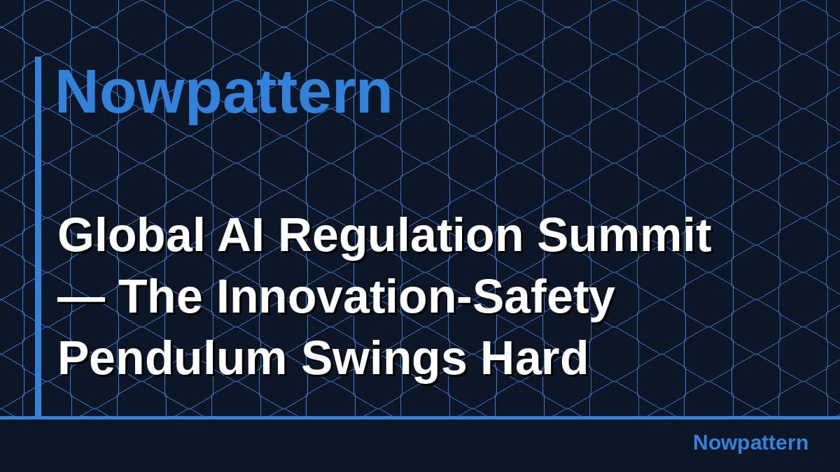 Global AI Regulation Summit — The Innovation-Safety Pendulum Swings Hard