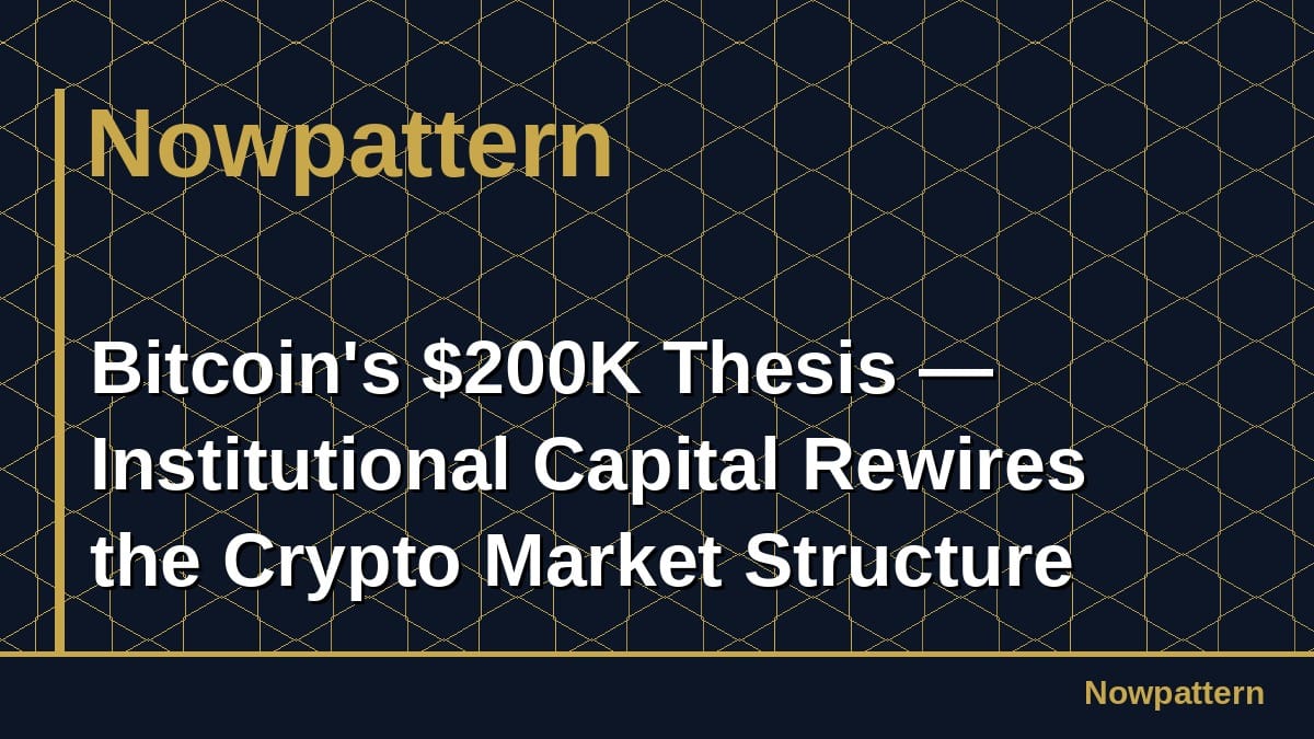 Bitcoin's $200K Thesis — Institutional Capital Rewires the Crypto Market Structure