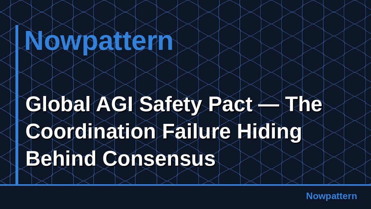 Global AGI Safety Pact — The Coordination Failure Hiding Behind Consensus