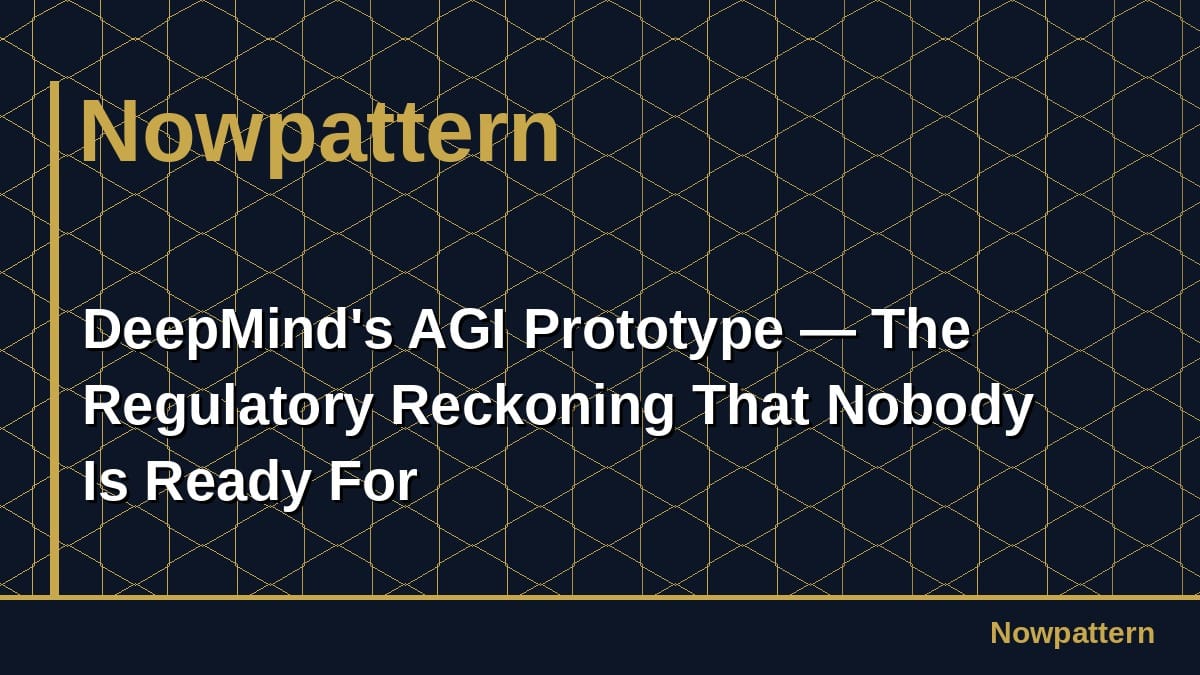 DeepMind's AGI Prototype — The Regulatory Reckoning That Nobody Is Ready For