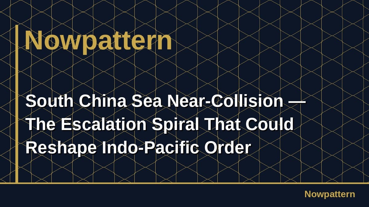 South China Sea Near-Collision — The Escalation Spiral That Could Reshape Indo-Pacific Order