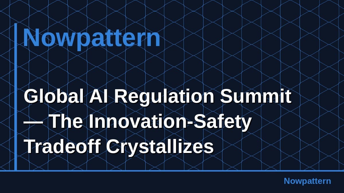 Global AI Regulation Summit — The Innovation-Safety Tradeoff Crystallizes
