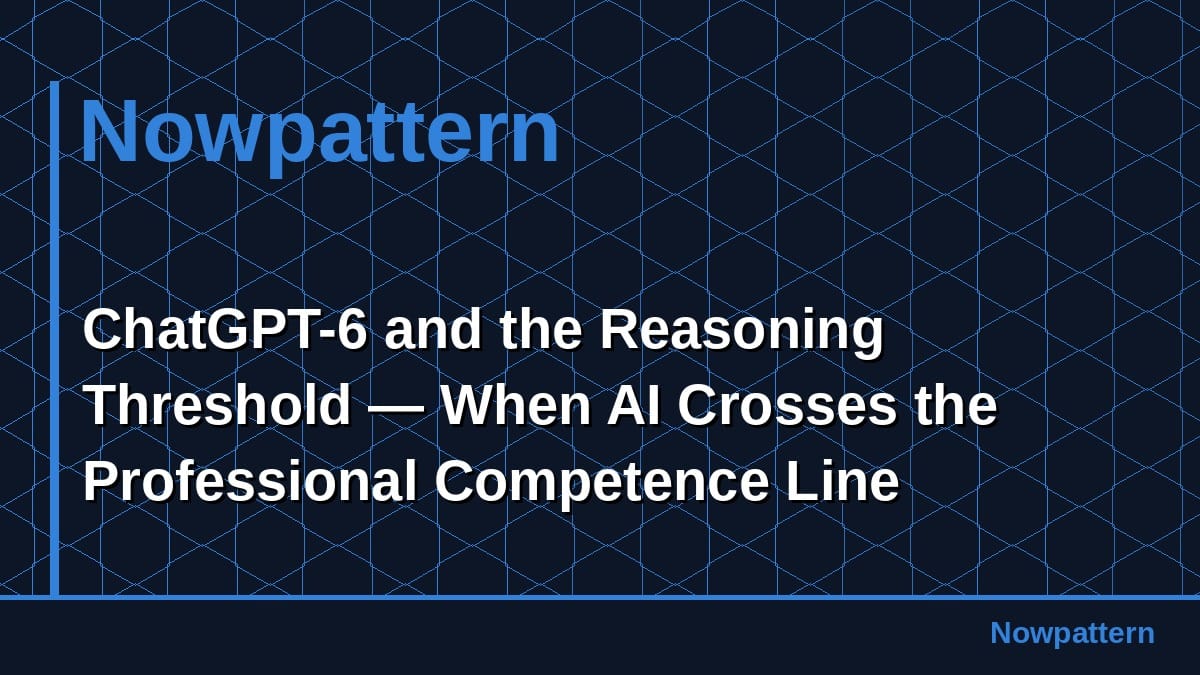 ChatGPT-6 and the Reasoning Threshold — When AI Crosses the Professional Competence Line