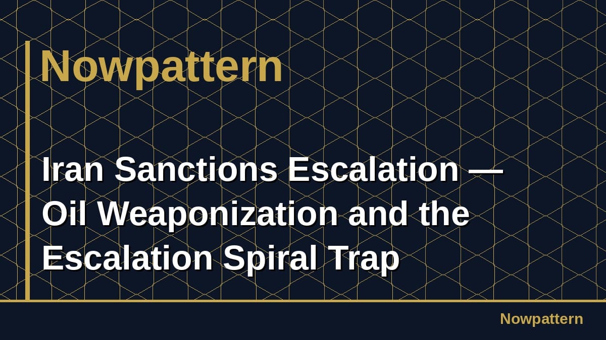 Iran Sanctions Escalation — Oil Weaponization and the Escalation Spiral Trap