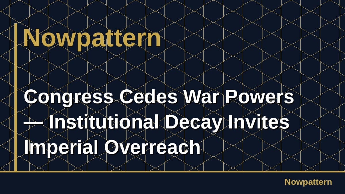 Congress Cedes War Powers — Institutional Decay Invites Imperial Overreach