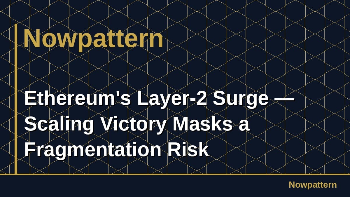 Ethereum's Layer-2 Surge — Scaling Victory Masks a Fragmentation Risk