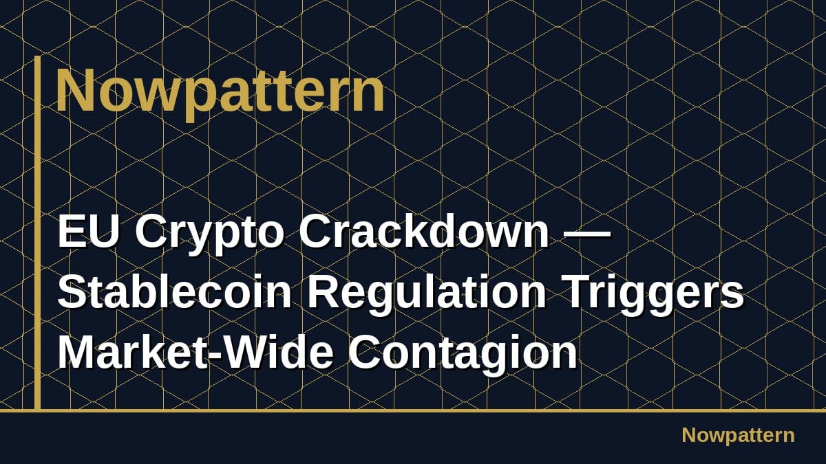 EU Crypto Crackdown — Stablecoin Regulation Triggers Market-Wide Contagion