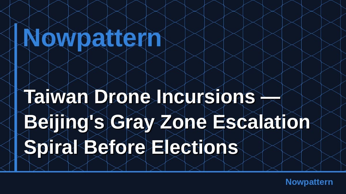 Taiwan Drone Incursions — Beijing's Gray Zone Escalation Spiral Before Elections