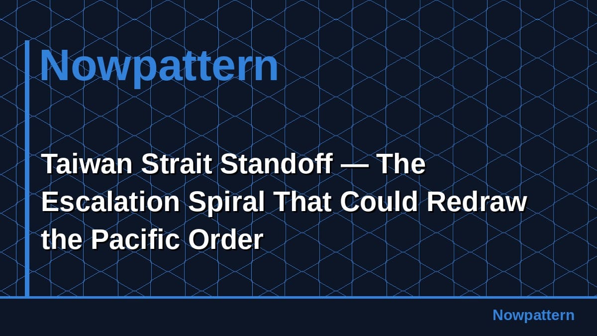 Taiwan Strait Standoff — The Escalation Spiral That Could Redraw the Pacific Order