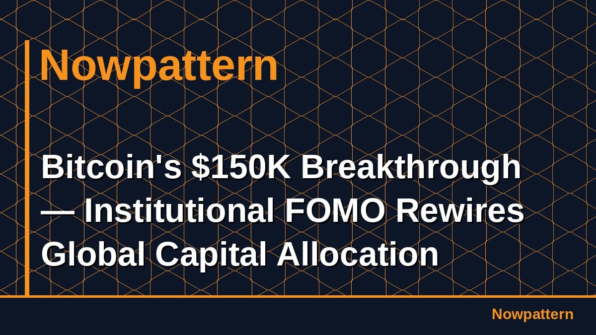 Bitcoin's $150K Breakthrough — Institutional FOMO Rewires Global Capital Allocation