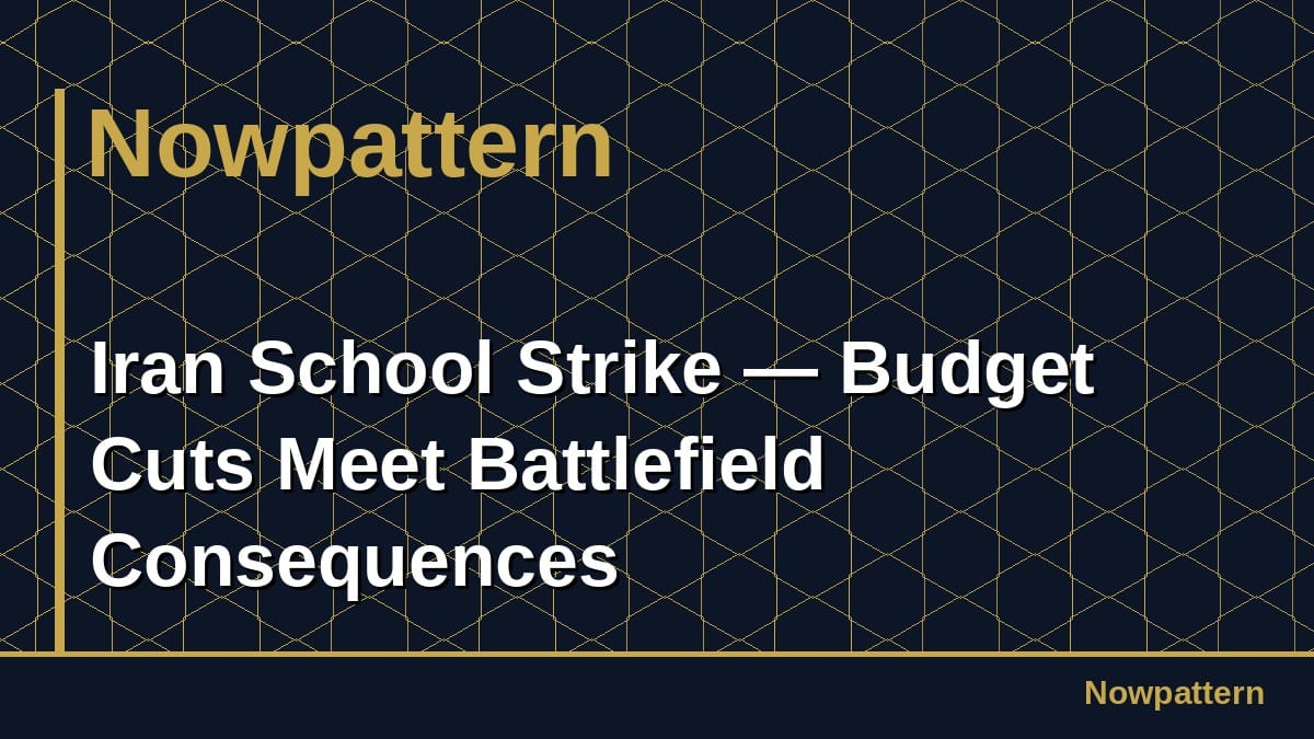 Iran School Strike — Budget Cuts Meet Battlefield Consequences