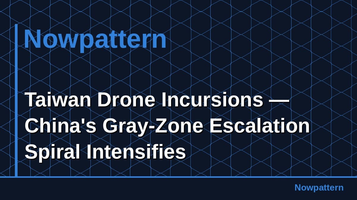 Taiwan Drone Incursions — China's Gray-Zone Escalation Spiral Intensifies