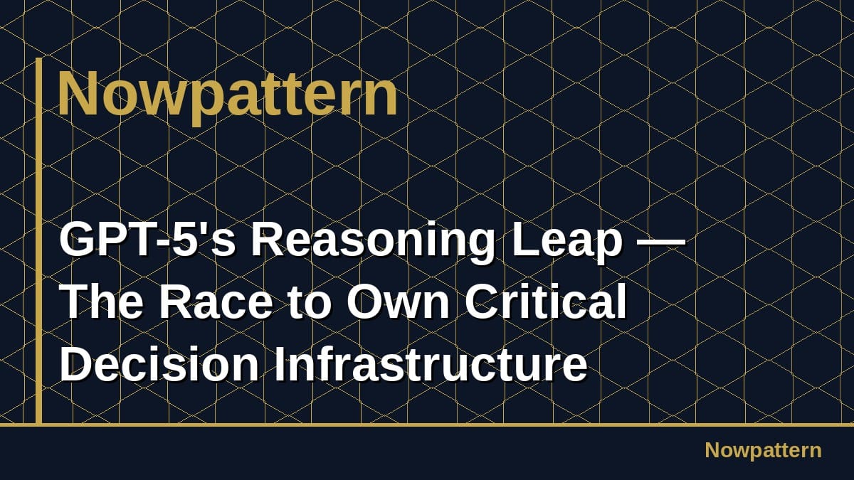 GPT-5's Reasoning Leap — The Race to Own Critical Decision Infrastructure