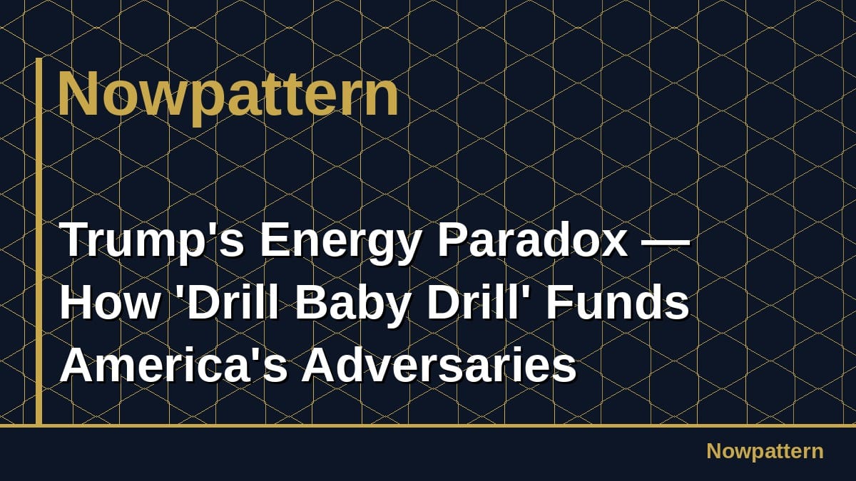 Trump's Energy Paradox — How 'Drill Baby Drill' Funds America's Adversaries