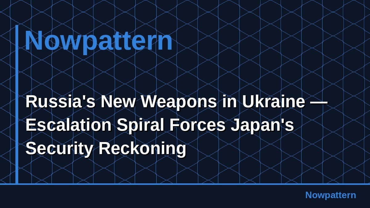 Russia's New Weapons in Ukraine — Escalation Spiral Forces Japan's Security Reckoning