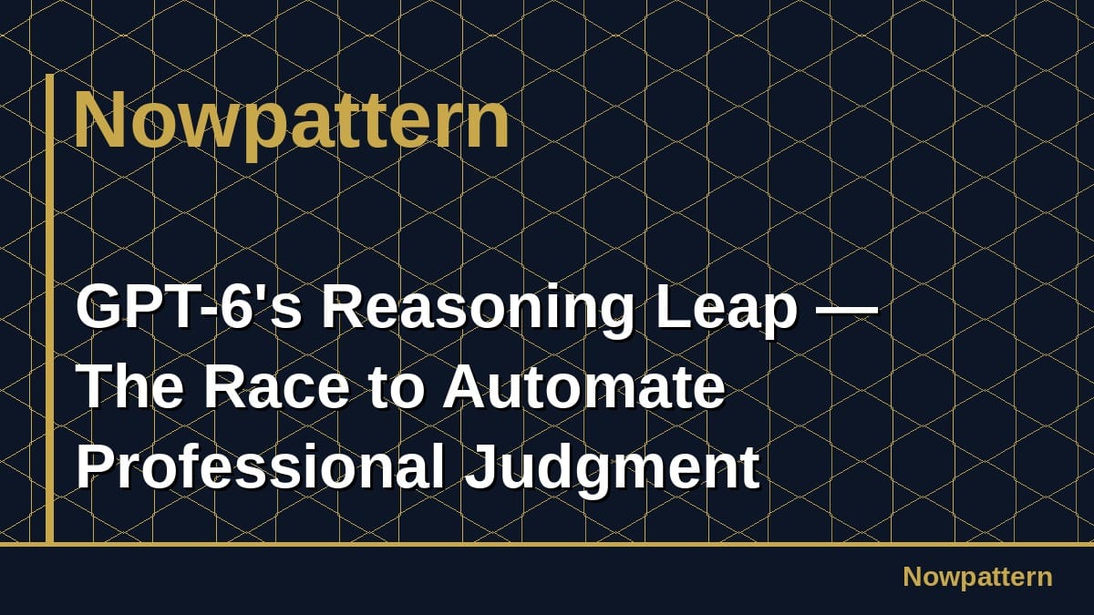 GPT-6's Reasoning Leap — The Race to Automate Professional Judgment
