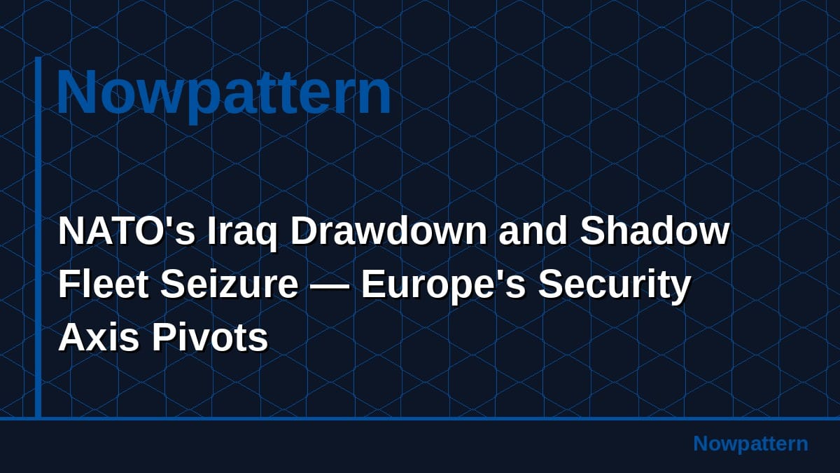 NATO's Iraq Drawdown and Shadow Fleet Seizure — Europe's Security Axis Pivots