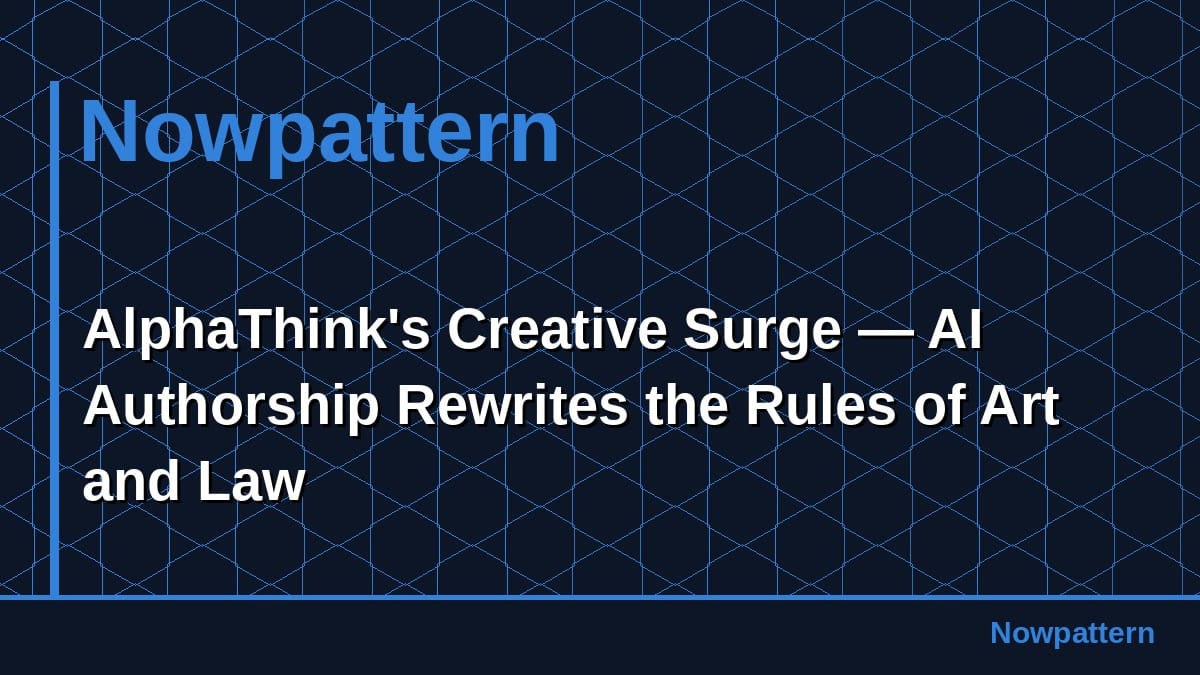 AlphaThink's Creative Surge — AI Authorship Rewrites the Rules of Art and Law