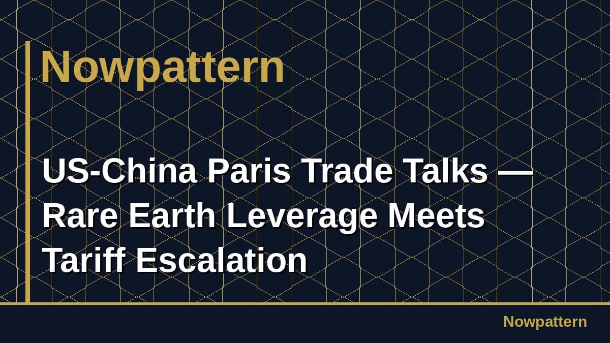 US-China Paris Trade Talks — Rare Earth Leverage Meets Tariff Escalation