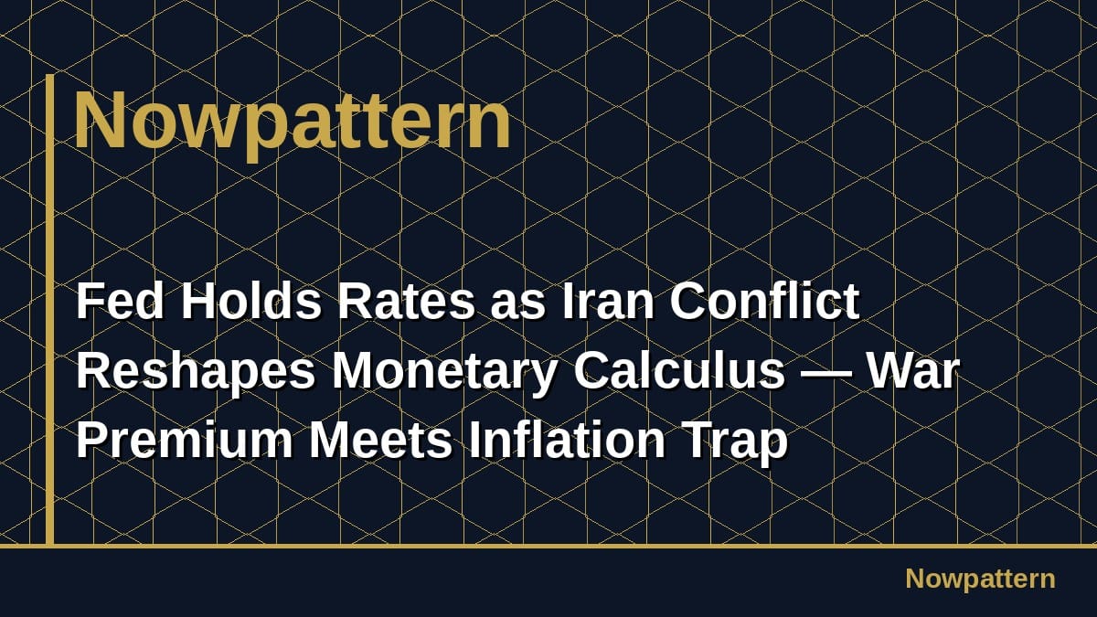 Fed Holds Rates as Iran Conflict Reshapes Monetary Calculus — War Premium Meets Inflation Trap