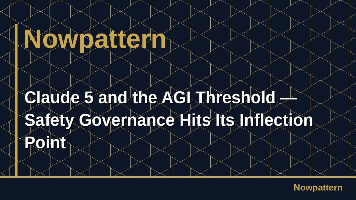 Claude 5 and the AGI Threshold — Safety Governance Hits Its Inflection Point