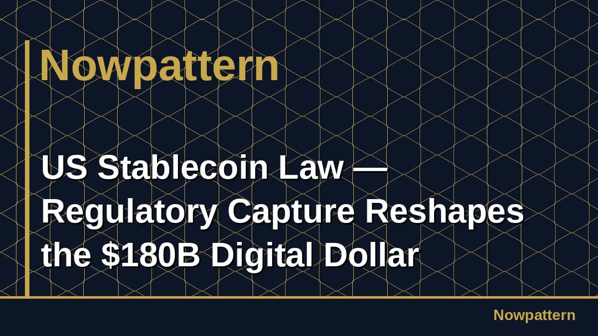 US Stablecoin Law — Regulatory Capture Reshapes the $180B Digital Dollar
