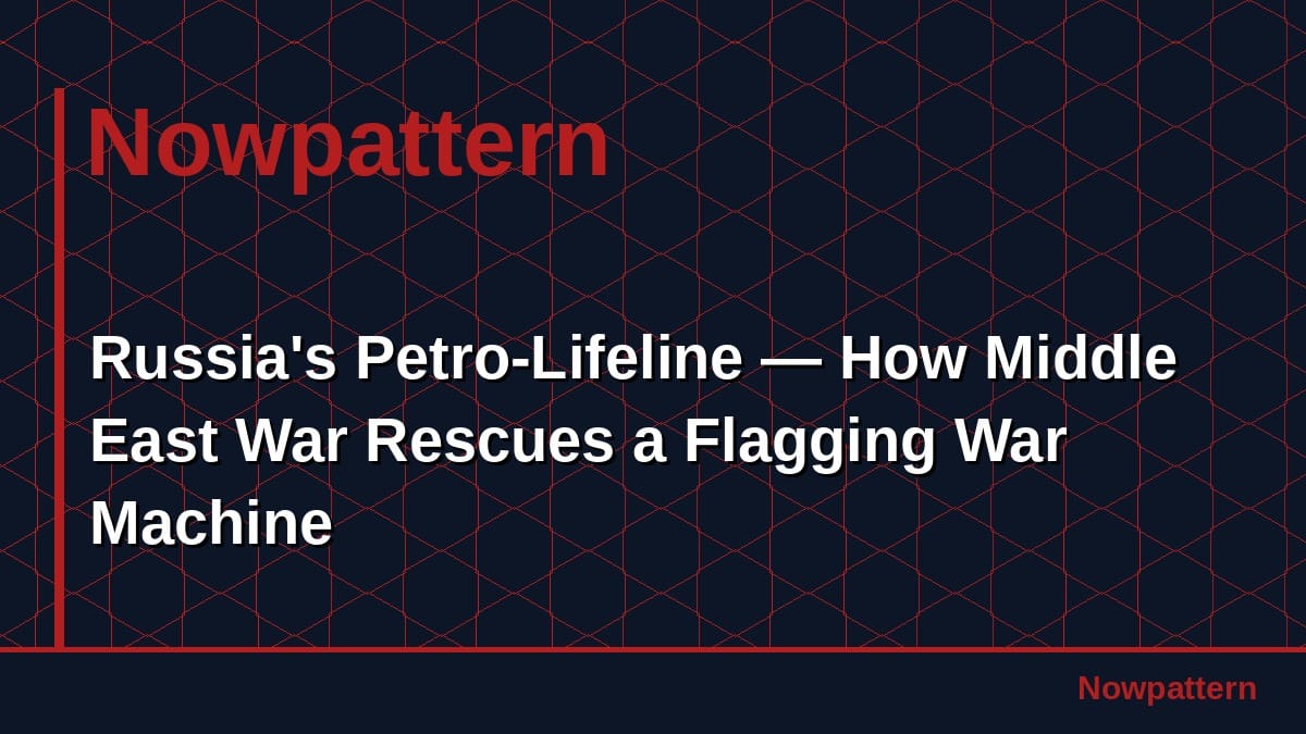 Russia's Petro-Lifeline — How Middle East War Rescues a Flagging War Machine