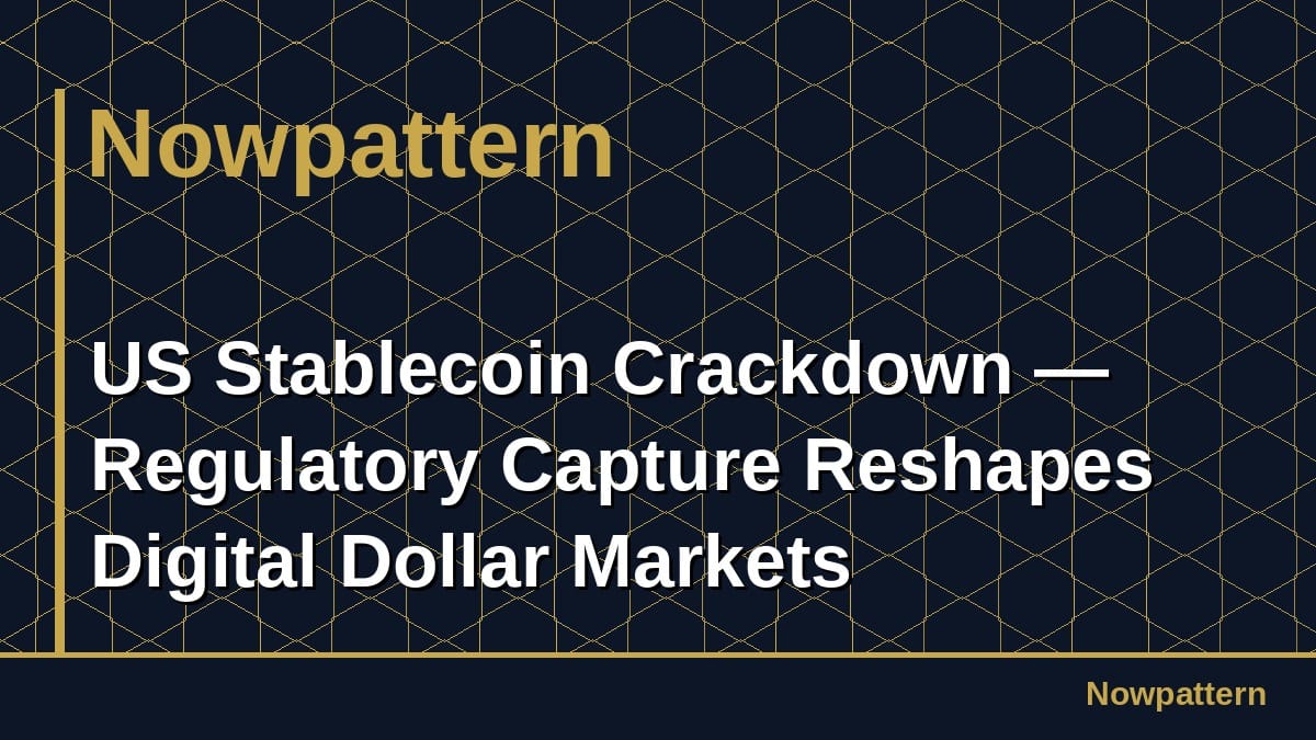 US Stablecoin Crackdown — Regulatory Capture Reshapes Digital Dollar Markets