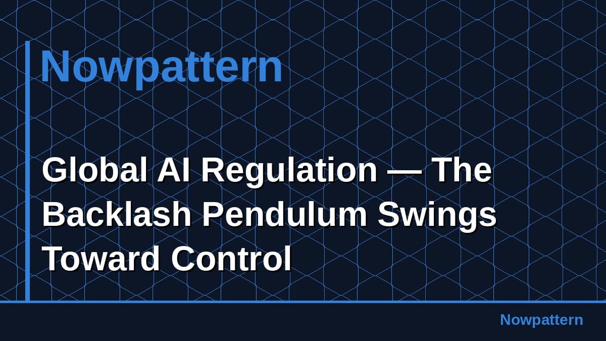Global AI Regulation — The Backlash Pendulum Swings Toward Control