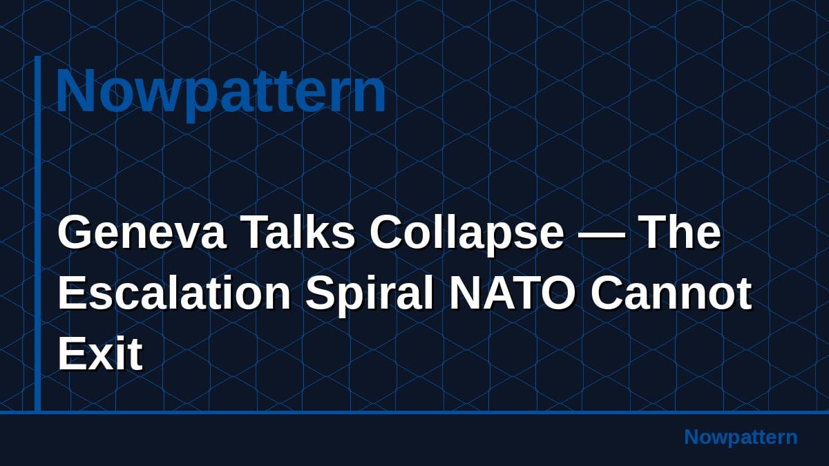Geneva Talks Collapse — The Escalation Spiral NATO Cannot Exit