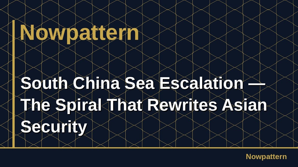 South China Sea Escalation — The Spiral That Rewrites Asian Security