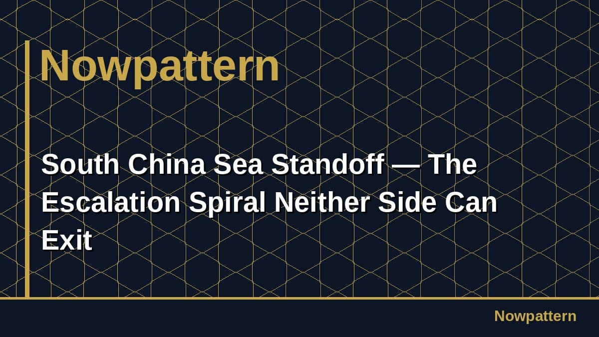 South China Sea Standoff — The Escalation Spiral Neither Side Can Exit