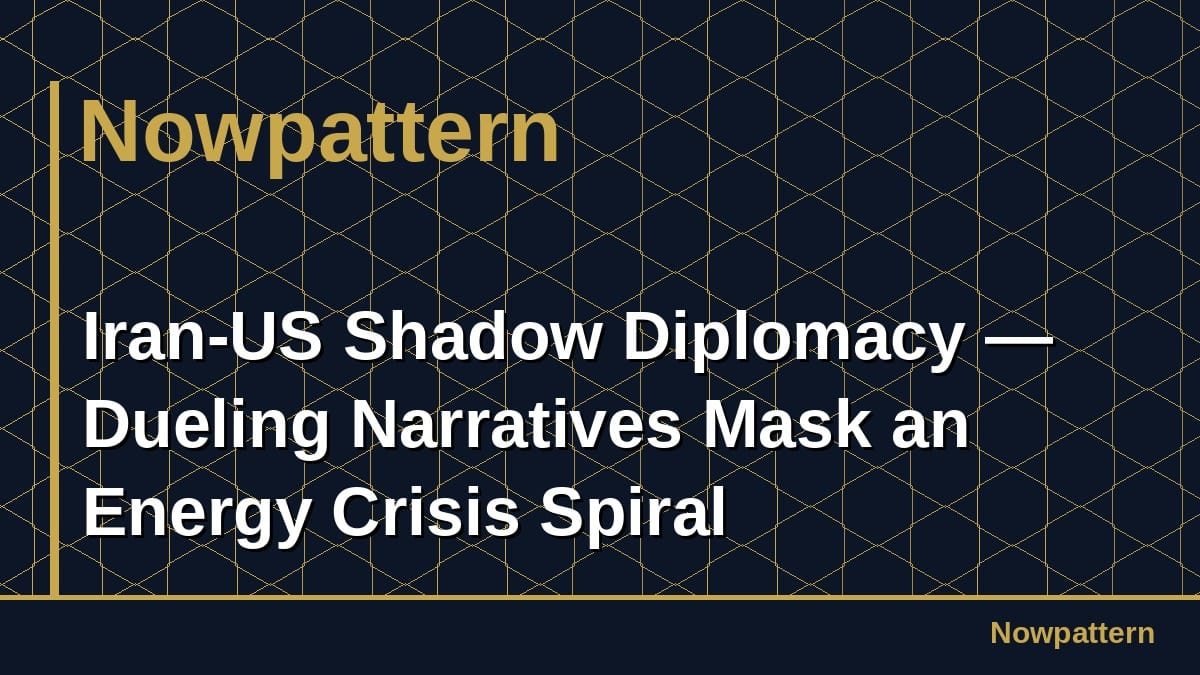 Iran-US Shadow Diplomacy — Dueling Narratives Mask an Energy Crisis Spiral