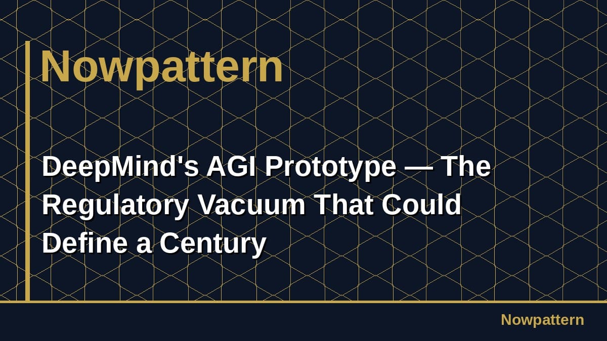 DeepMind's AGI Prototype — The Regulatory Vacuum That Could Define a Century