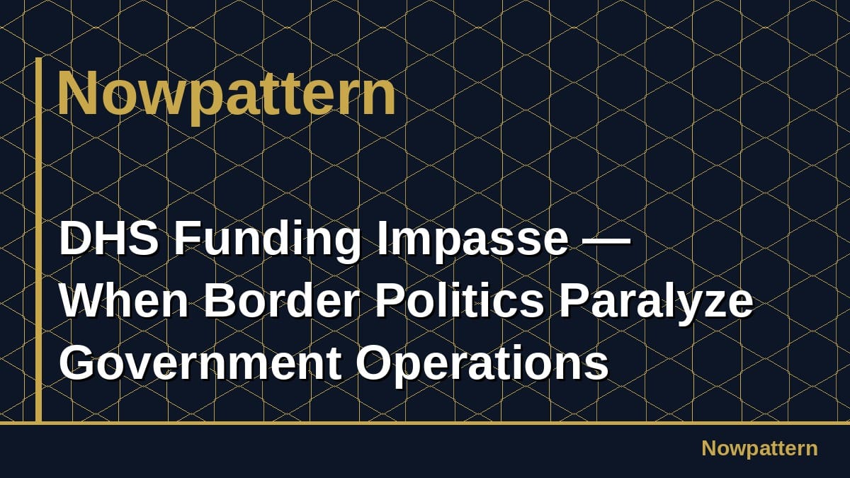 DHS Funding Impasse — When Border Politics Paralyze Government Operations