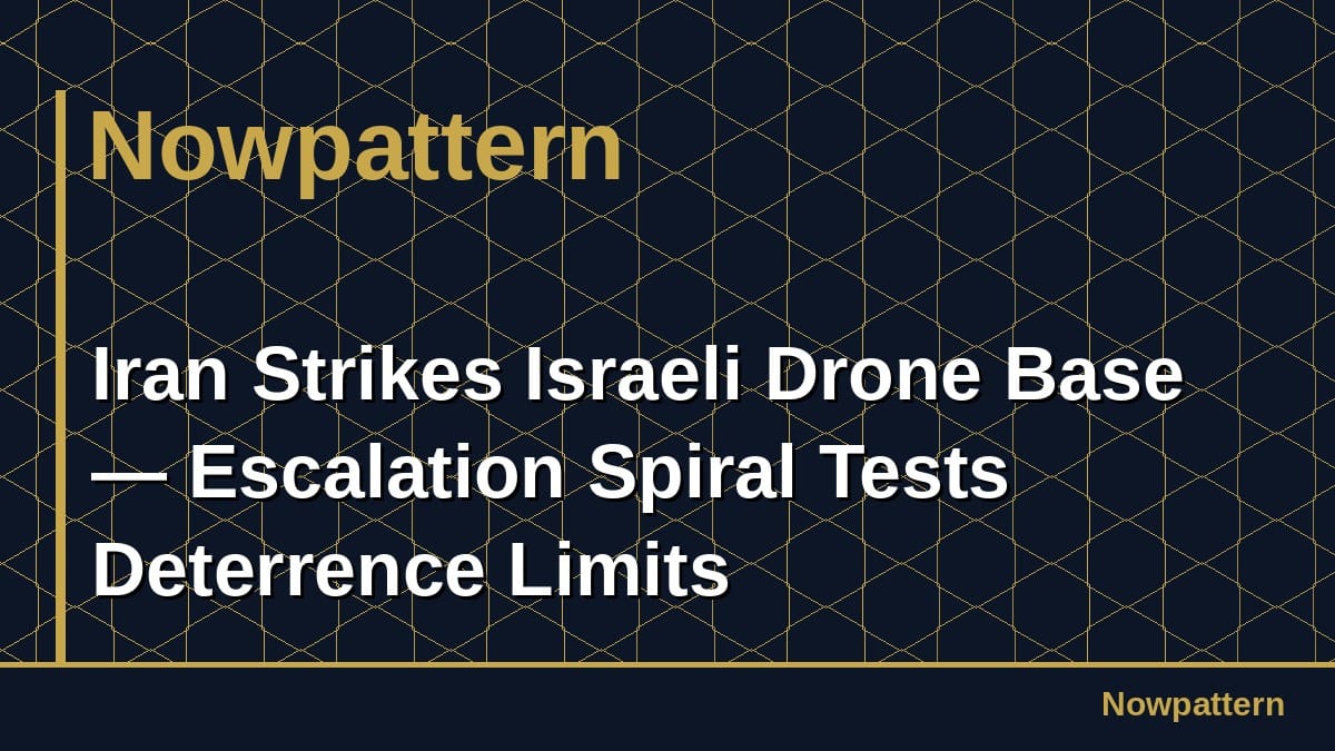 Iran Strikes Israeli Drone Base — Escalation Spiral Tests Deterrence Limits