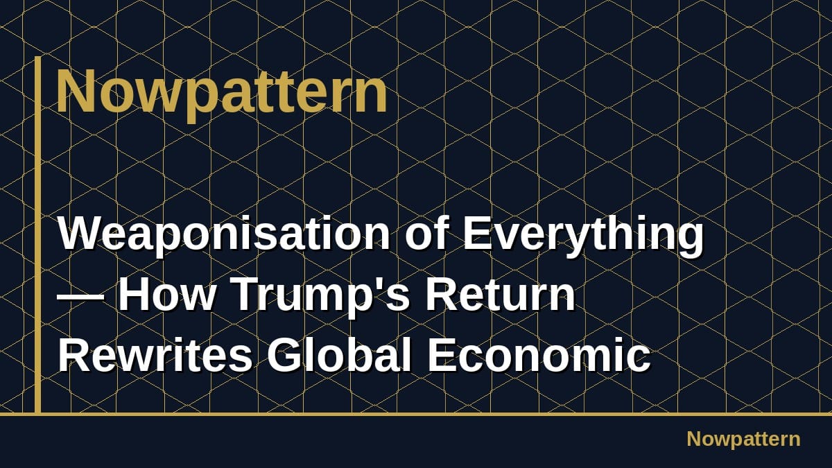 Weaponisation of Everything — How Trump's Return Rewrites Global Economic Rules