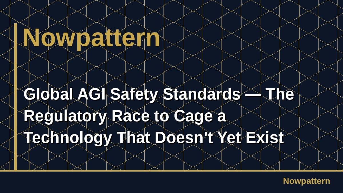 Global AGI Safety Standards — The Regulatory Race to Cage a Technology That Doesn't Yet Exist