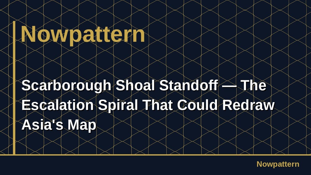 Scarborough Shoal Standoff — The Escalation Spiral That Could Redraw Asia's Map