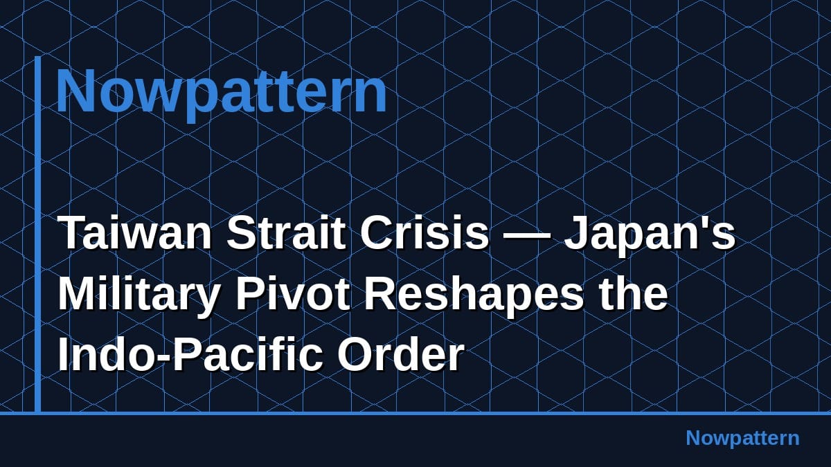 Taiwan Strait Crisis — Japan's Military Pivot Reshapes the Indo-Pacific Order