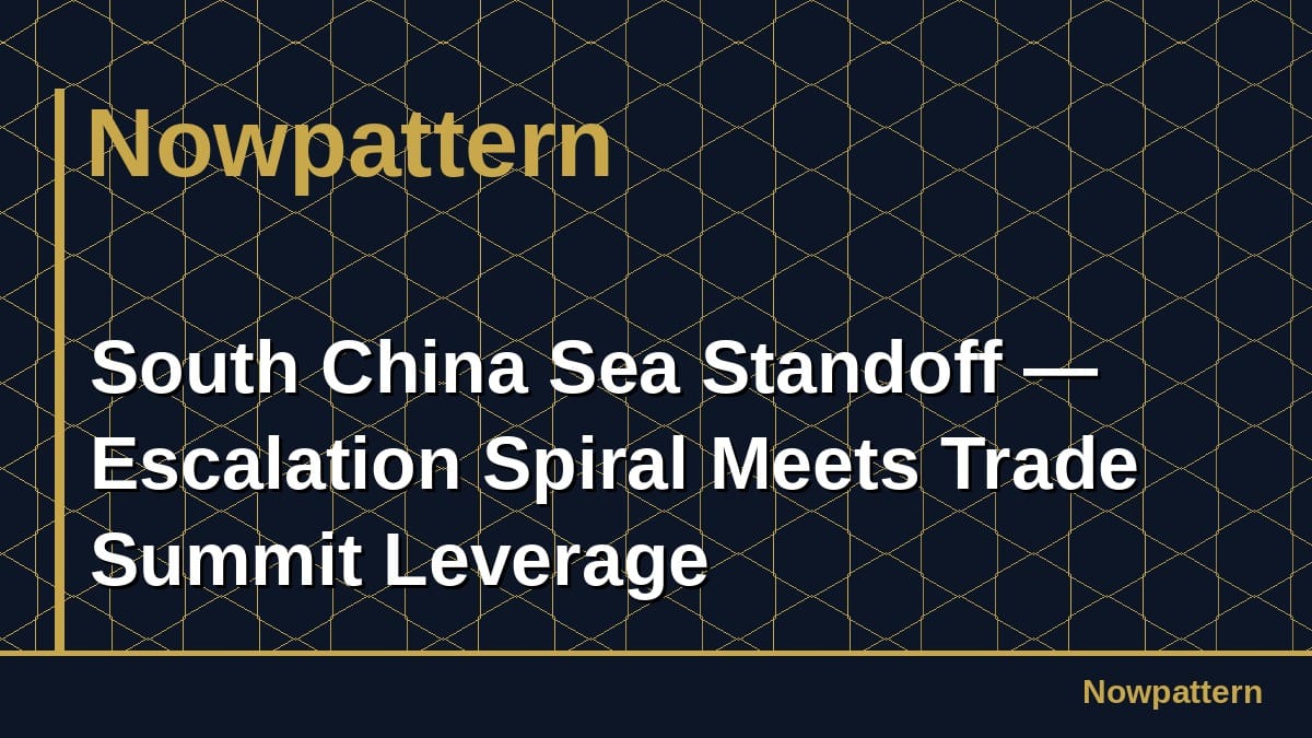 South China Sea Standoff — Escalation Spiral Meets Trade Summit Leverage