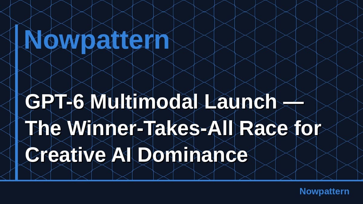 GPT-6マルチモーダル発表 — 創造AI覇権の勝者総取り競争