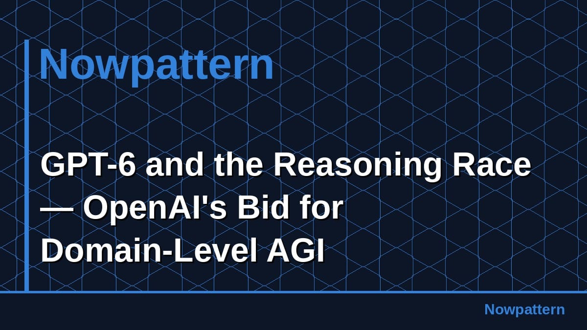 GPT-6 and the Reasoning Race — OpenAI's Bid for Domain-Level AGI