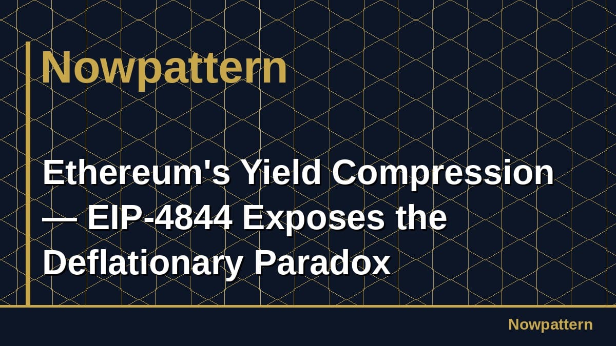 Ethereum's Yield Compression — EIP-4844 Exposes the Deflationary Paradox