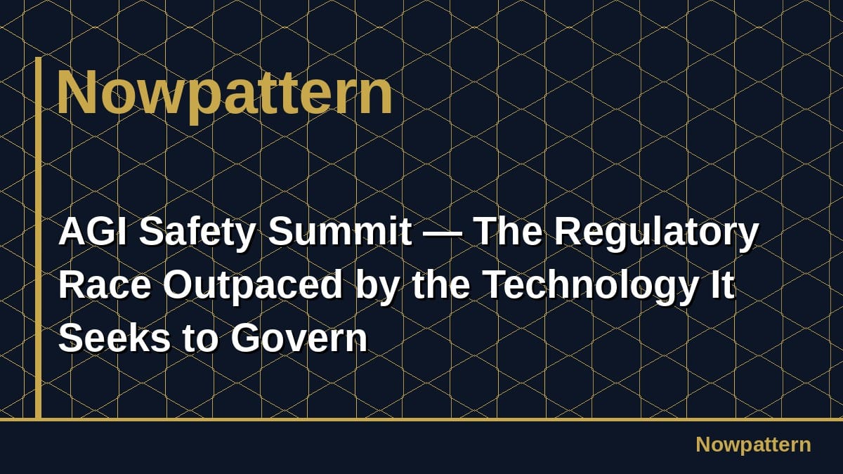 AGI Safety Summit — The Regulatory Race Outpaced by the Technology It Seeks to Govern